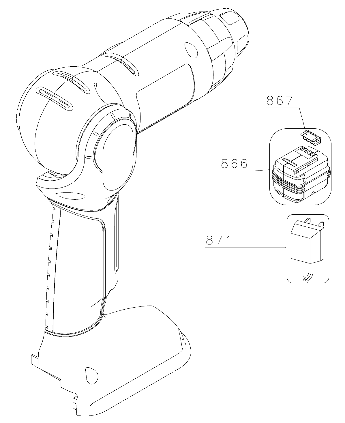 Default Diagram and Parts List for FS18SW Type 1 Black and Decker Boring Machine